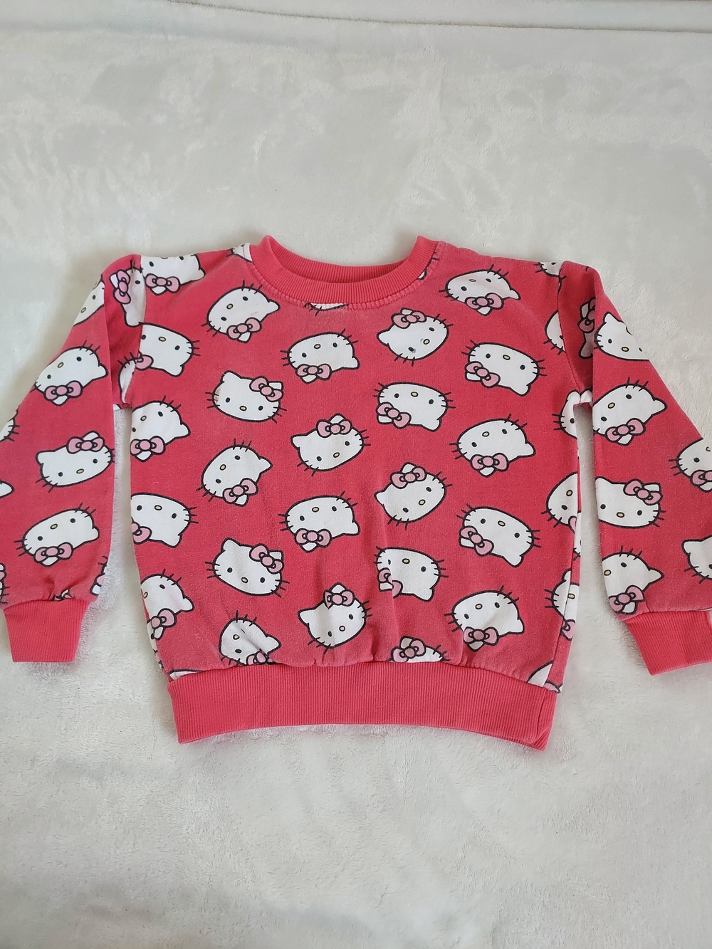 Cute Pink Hello Kitty All Over Print Kids Sweatshirt Size 4 Sanrio Cool Weather